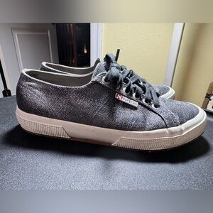 SUPERGA Italian sneakers, US SIZE 8.5-9, Euro 39.5 - 
Silver/blue grey sparkle